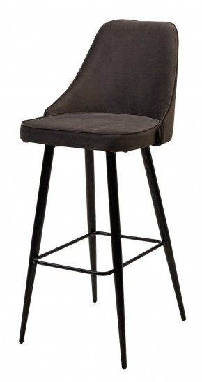 Барный стул NEPAL-BAR ГРАФИТ #14, велюр/ черный каркас (H=78cm) М-City в Березниках - berezniki.mebel-74.com | фото