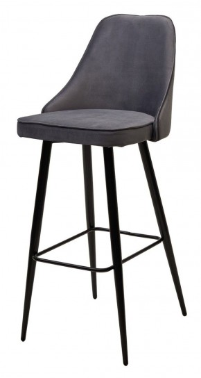 Барный стул NEPAL-BAR СЕРЫЙ #27, велюр/ черный каркас (H=78cm) М-City в Березниках - berezniki.mebel-74.com | фото