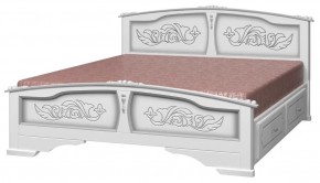 ЕЛЕНА Кровать из массива 1400 (Белый жемчуг) с 2-мя ящиками в Березниках - berezniki.mebel-74.com | фото