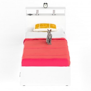 Камелия Кровать с ящиками 0900, цвет белый, ШхГхВ 93,5х217х78,2 см., сп.м. 900х2000 мм., без матраса, основание есть в Березниках - berezniki.mebel-74.com | фото