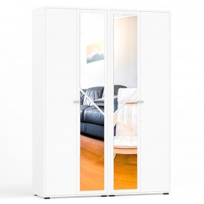 Камелия Шкаф 4-х створчатый, цвет белый, ШхГхВ 160х48х220 см., универсальная сборка, можно использовать как два отдельных шкафа в Березниках - berezniki.mebel-74.com | фото