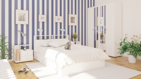 Камелия спальня № 7 Кровать 900 + Стол косметический + Зеркало + Комод, цвет белый, сп.м. 900х2000 мм., б/м, основание есть в Березниках - berezniki.mebel-74.com | фото
