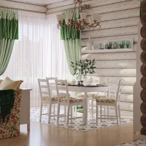 Комлект Вествик обеденный стол и четыре стула, массив сосны, цвет белый в Березниках - berezniki.mebel-74.com | фото