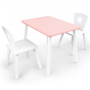 Комплект детской мебели стол и два стула Корона  (Розовый/Белый/Белый) в Березниках - berezniki.mebel-74.com | фото