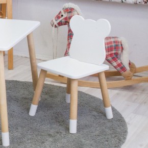 Комплект детской мебели стол и два стула Мишутка (Белый/Белый/Береза) в Березниках - berezniki.mebel-74.com | фото