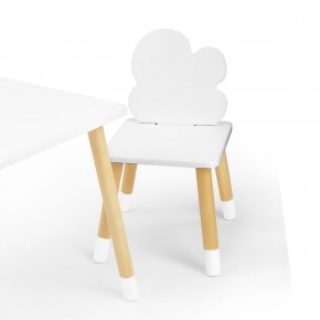 Комплект детской мебели стол и два стула Облачко (Белый/Белый/Береза) в Березниках - berezniki.mebel-74.com | фото