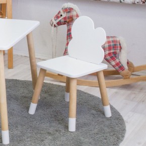 Комплект детской мебели стол и два стула Облачко (Белый/Белый/Береза) в Березниках - berezniki.mebel-74.com | фото