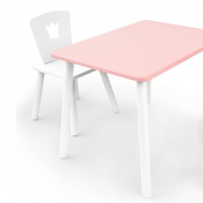 Комплект детской мебели стол и стул Корона (Розовый/Белый/Белый) в Березниках - berezniki.mebel-74.com | фото