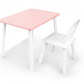 Комплект детской мебели стол и стул Корона (Розовый/Белый/Белый) в Березниках - berezniki.mebel-74.com | фото
