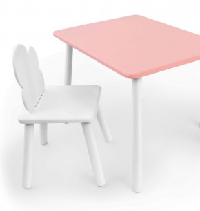 Комплект детской мебели стол и стул Облачко (Розывый/Белый/Белый) в Березниках - berezniki.mebel-74.com | фото