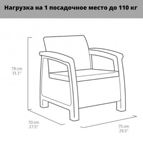 Комплект мебели Корфу Рест (Corfu Rest - without table) коричневый в Березниках - berezniki.mebel-74.com | фото