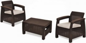Комплект мебели Корфу Уикенд (Corfu Weekend) коричневый - серо-бежевый * в Березниках - berezniki.mebel-74.com | фото
