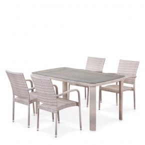 Комплект плетеной мебели T256C/Y376C-W85 Latte (4+1) + подушки на стульях в Березниках - berezniki.mebel-74.com | фото