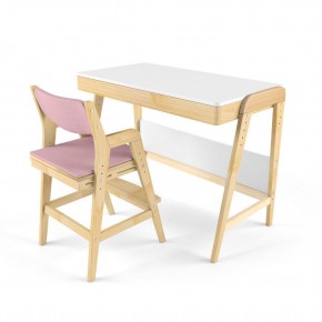 Комплект растущий стол и стул с чехлом 38 попугаев «Вуди» (Белый, Береза, Розовый) в Березниках - berezniki.mebel-74.com | фото
