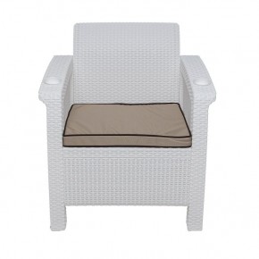 Комплект уличной мебели Yalta Premium Terrace Set (Ялта) белый (+подушки под спину) в Березниках - berezniki.mebel-74.com | фото