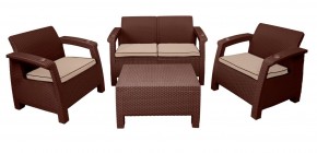 Комплект уличной мебели Yalta Premium Terrace Set (Ялта) шоколадый (+подушки под спину) в Березниках - berezniki.mebel-74.com | фото
