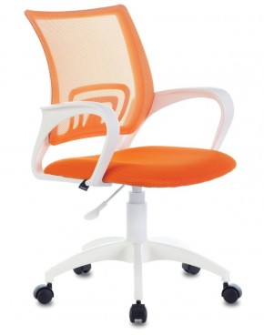 Кресло BRABIX "Fly MG-396W", пластик белый, сетка, оранжевое, 532401, MG-396W_532401 в Березниках - berezniki.mebel-74.com | фото