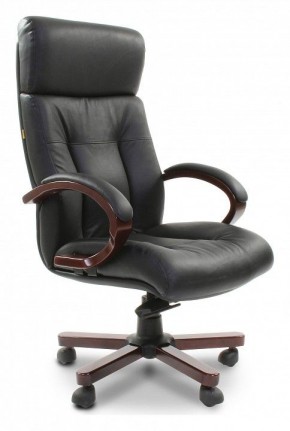 Кресло для руководителя Chairman 421 черный/орех темный, черный в Березниках - berezniki.mebel-74.com | фото
