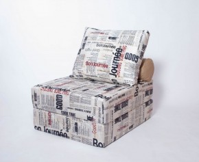 Кресло-кровать-пуф бескаркасное Прайм (Газета) в Березниках - berezniki.mebel-74.com | фото