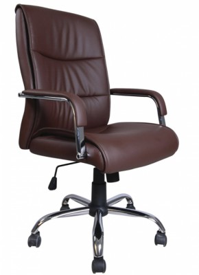 Кресло офисное BRABIX "Space EX-508" (экокожа, хром, коричневое) 531164 в Березниках - berezniki.mebel-74.com | фото