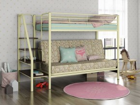 Кровать двухъярусная с диваном "Мадлен-3" (Белый/Фиолетовы) в Березниках - berezniki.mebel-74.com | фото