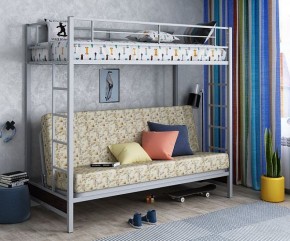 Кровать двухъярусная с диваном "Мадлен" (Серый/Фиолетовый) в Березниках - berezniki.mebel-74.com | фото
