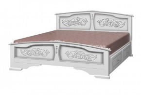 ЕЛЕНА Кровать из массива 1600 (Белый жемчуг) с 2-мя ящиками в Березниках - berezniki.mebel-74.com | фото
