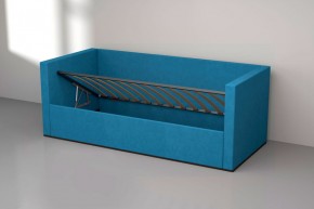 Кровать с ПМ (арт.030) (с/м 900*2000мм) (б/матр), ткань синяя в Березниках - berezniki.mebel-74.com | фото