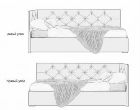 Кровать угловая Лэсли интерьерная +основание/ПМ/бельевое дно (120х200) в Березниках - berezniki.mebel-74.com | фото