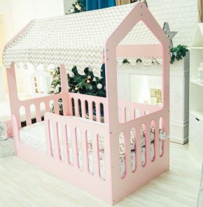 Кровать-домик без ящика 800*1600 (Розовый) в Березниках - berezniki.mebel-74.com | фото