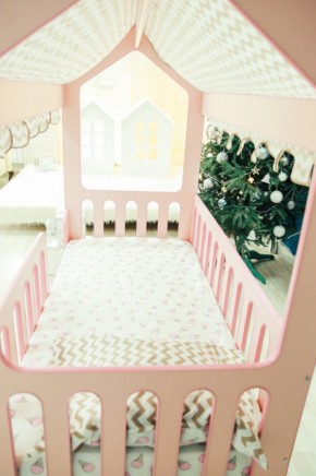Кровать-домик без ящика 800*1600 (Розовый) в Березниках - berezniki.mebel-74.com | фото