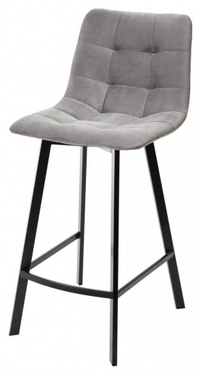 Полубарный стул CHILLI-QB SQUARE светло-серый #26, велюр / черный каркас (H=66cm) М-City в Березниках - berezniki.mebel-74.com | фото