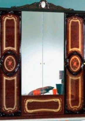 Шкаф 4-х дверный с зеркалами (01.144) Роза (могано) в Березниках - berezniki.mebel-74.com | фото