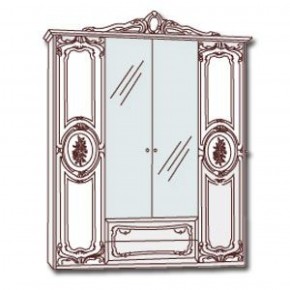 Шкаф 4-х дверный с зеркалами (01.144) Роза (могано) в Березниках - berezniki.mebel-74.com | фото