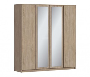 Шкаф 4х дверный с зеркалами Веста СБ-3082 (Дуб Сонома) в Березниках - berezniki.mebel-74.com | фото