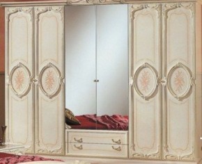 Шкаф 6-и дверный с зеркалами (01.146) Роза (беж) в Березниках - berezniki.mebel-74.com | фото