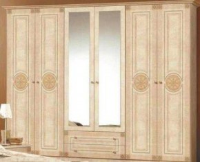Шкаф 6-и дверный с зеркалами (02.146) Рома (беж) в Березниках - berezniki.mebel-74.com | фото