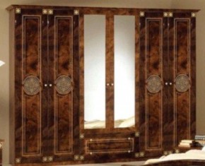 Шкаф 6-и дверный с зеркалами (02.146) Рома (орех) в Березниках - berezniki.mebel-74.com | фото