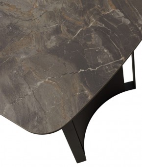Стол RASMUS 160 KL-80 Серый мрамор, итальянская керамика / черный каркас, ®DISAUR в Березниках - berezniki.mebel-74.com | фото