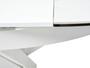 Стол TRENTO 120 HIGH GLOSS STATUARIO Белый мрамор глянцевый, керамика/ белый каркас, ®DISAUR в Березниках - berezniki.mebel-74.com | фото
